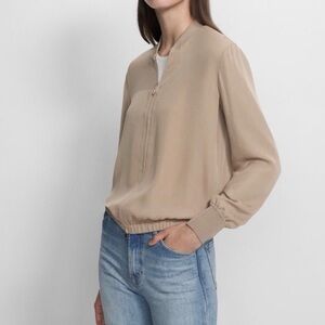 Babaton Gilroy Bomber Jacket Very Lightweight Full Zip Shirt Rib Trim Aritzia